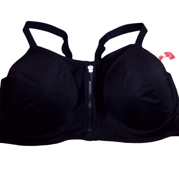 Curvy Couture Zip Fit Underwire Sports Bra - Picture 3 of 10